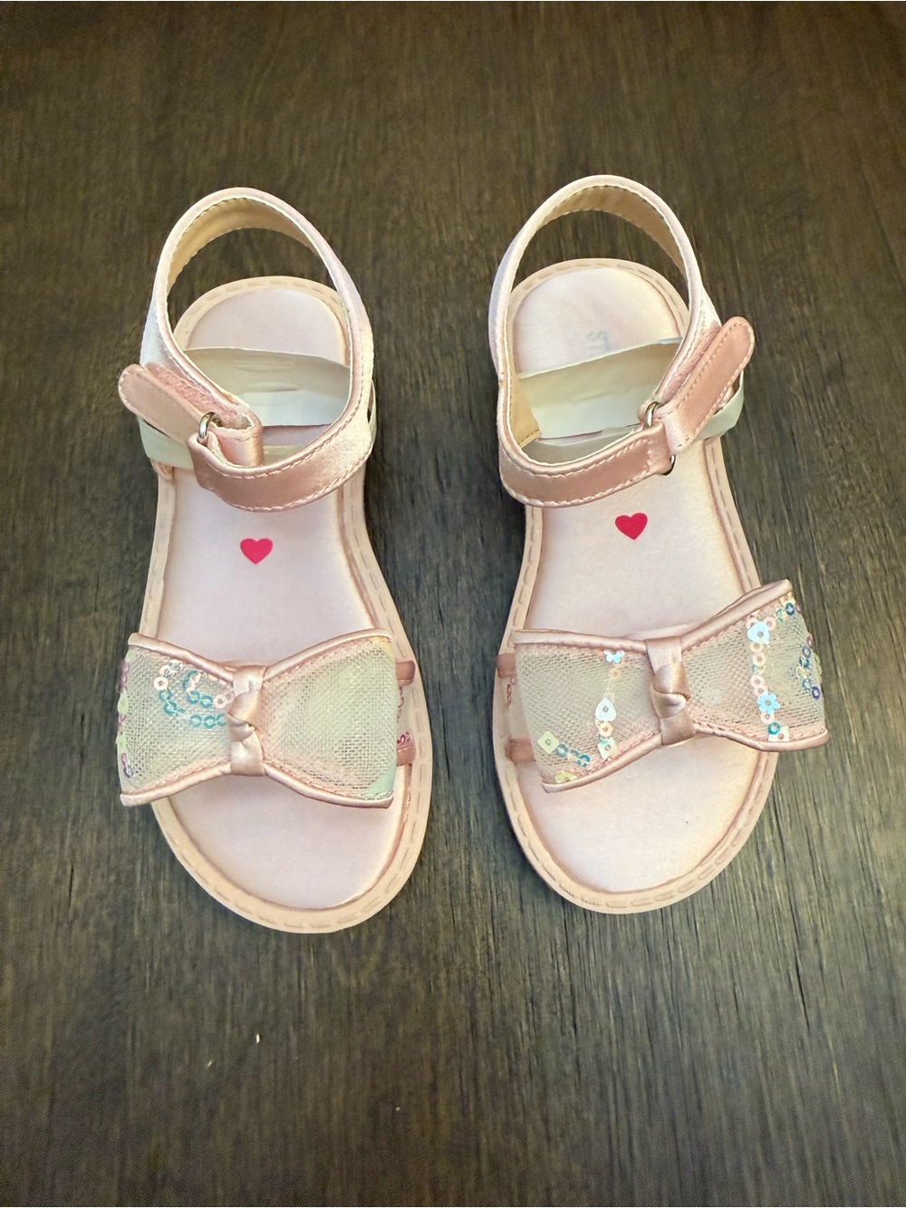 Steve Madden Little Girls Pink Sequin Bow Sandals